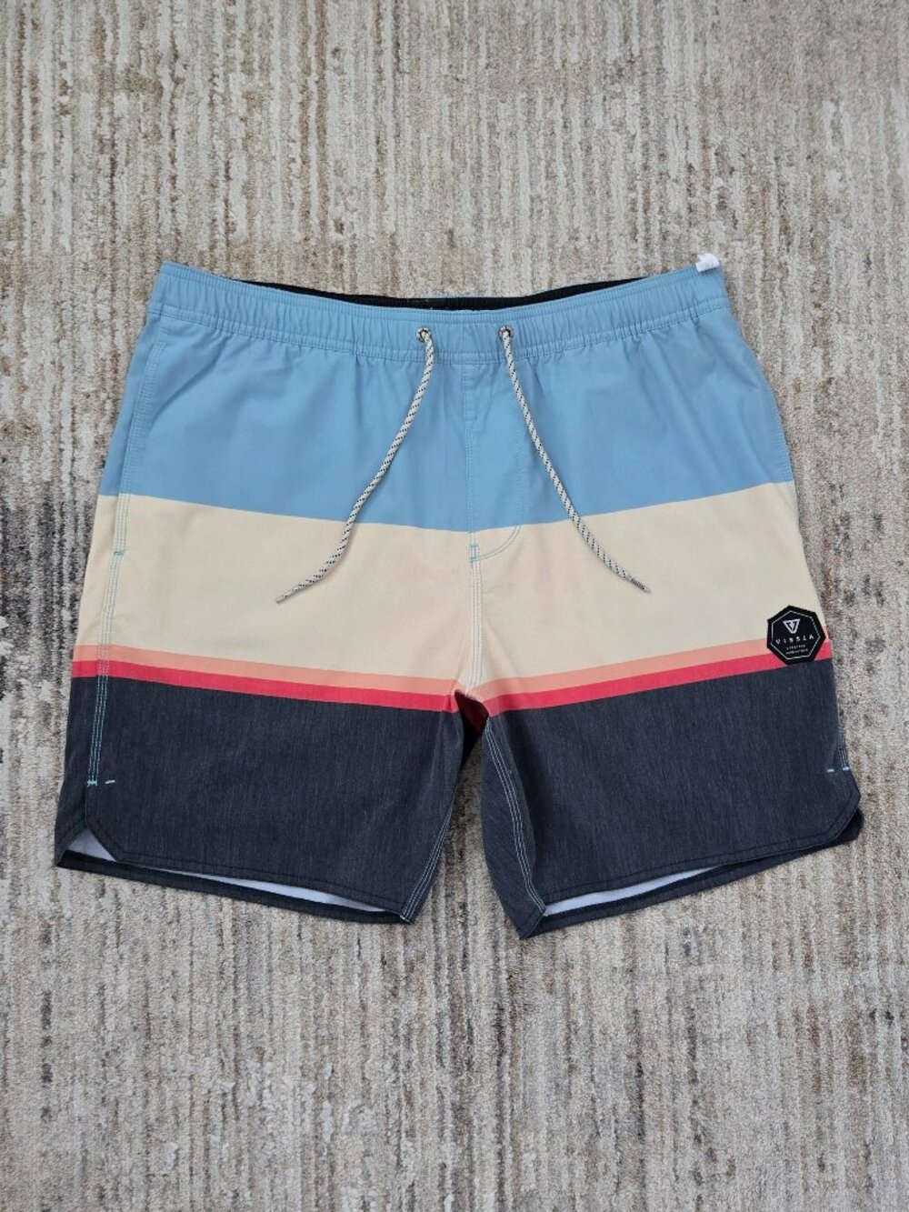 Buckle Vissla Chunky Stripe Boar Shorts Mens Quick Dry Drawstring Unlined XL